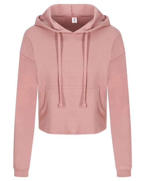 Women's Girlie Cropped Hooded Fleece with Pocket JHA016