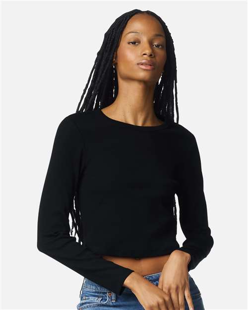 Women's Baby Rib Long Sleeve Cropped Tee BR2107