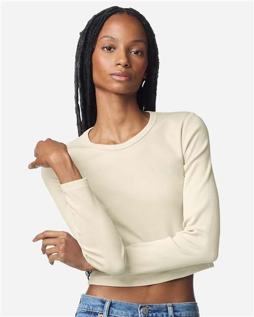 Women's Baby Rib Long Sleeve Cropped Tee BR2107