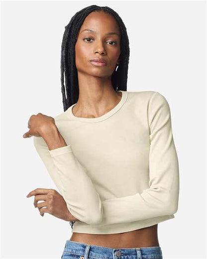 Women's Baby Rib Long Sleeve Cropped Tee BR2107