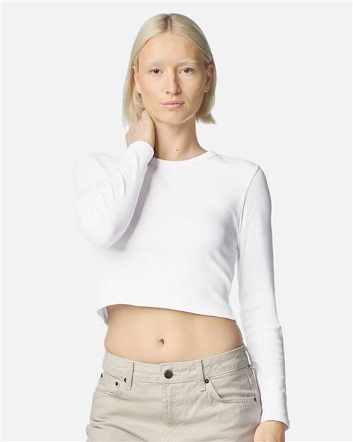 Women's Baby Rib Long Sleeve Cropped Tee BR2107