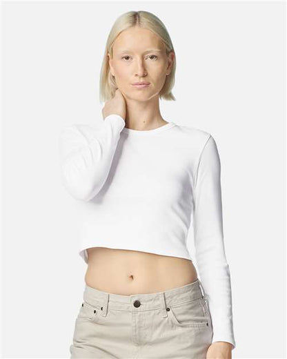 Women's Baby Rib Long Sleeve Cropped Tee BR2107