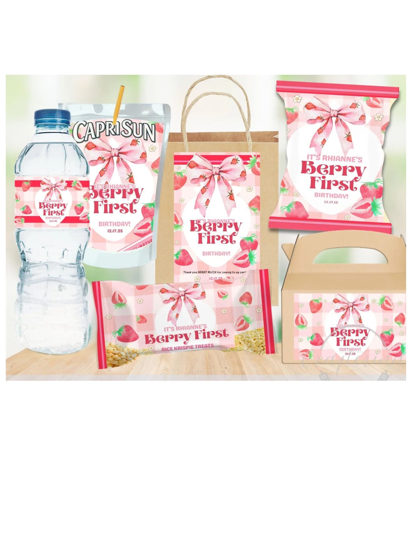 Berry First Birthday Party Favors