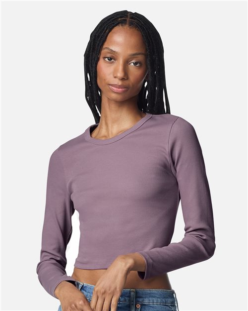 Women's Baby Rib Long Sleeve Cropped Tee BR2107