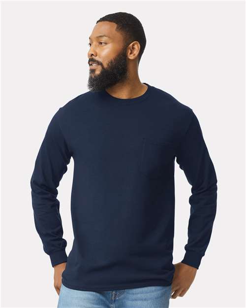 Men's Ultra CottonÂ® Long Sleeve Pocket T-Shirt