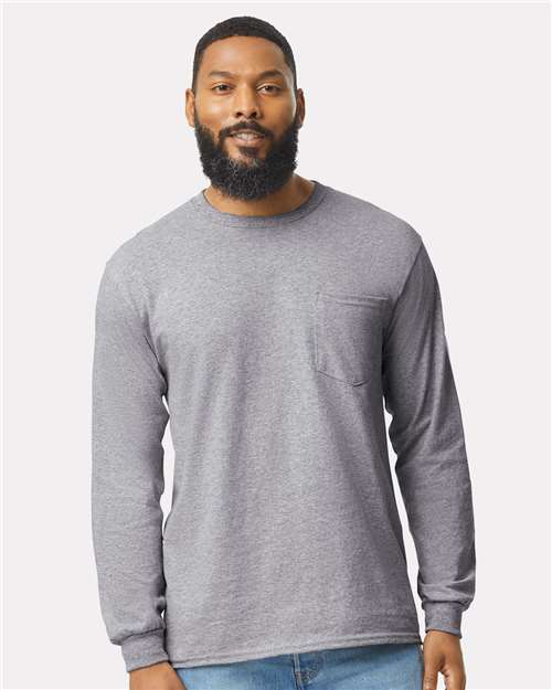 Men's Ultra CottonÂ® Long Sleeve Pocket T-Shirt
