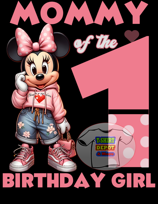 Minnie Mouse 1 Birthday Girl Canva Design