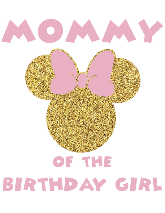 Gold Glitter Minnie Mouse Birthday Girl Canva Design