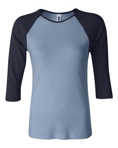 Womenâ€™s 1X1 Baby Rib Raglan Three-Quarter Sleeve Tee