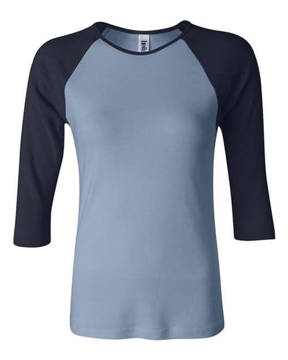 Womenâ€™s 1X1 Baby Rib Raglan Three-Quarter Sleeve Tee