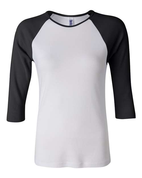 Womenâ€™s 1X1 Baby Rib Raglan Three-Quarter Sleeve Tee