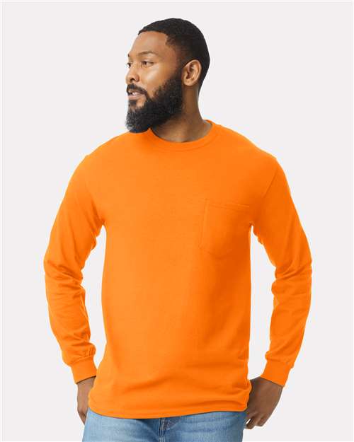 Men's Ultra CottonÂ® Long Sleeve Pocket T-Shirt