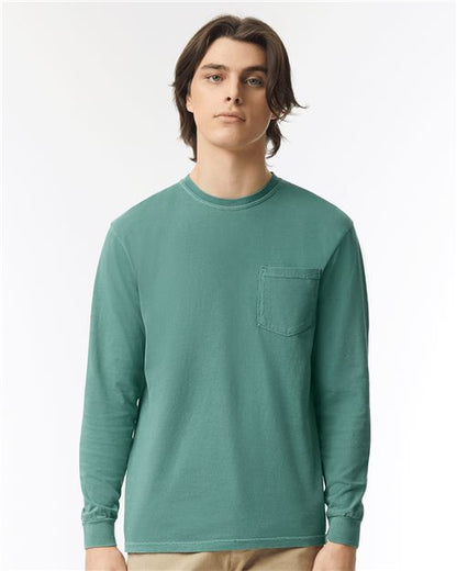 Garment-Dyed Heavyweight Long Sleeve Pocket T-Shirt - S