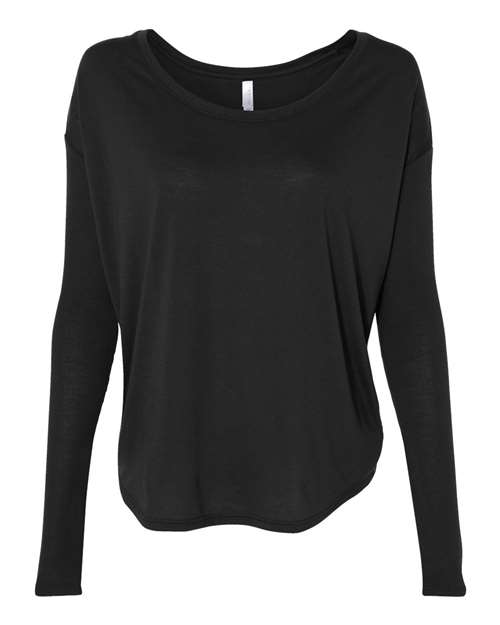 Womenâ€™s Flowy 2x1 Ribbed Long Sleeve Tee