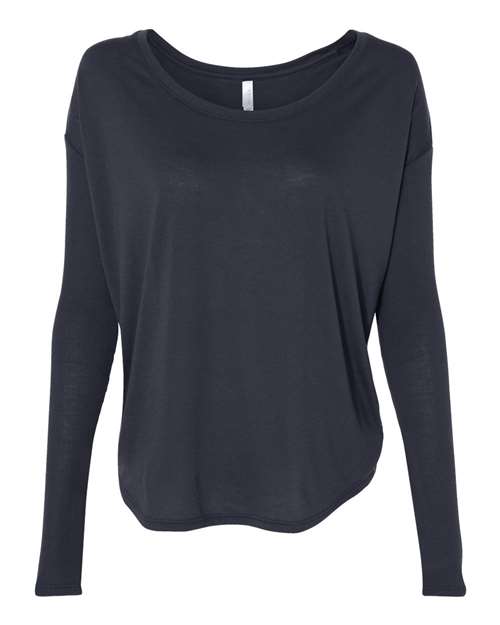 Womenâ€™s Flowy 2x1 Ribbed Long Sleeve Tee