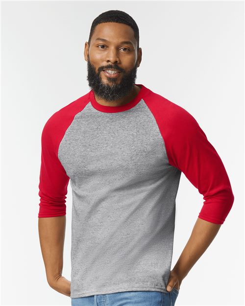 Unisex Heavy Cottonâ„¢ Raglan Three-Quarter Sleeve T-Shirt