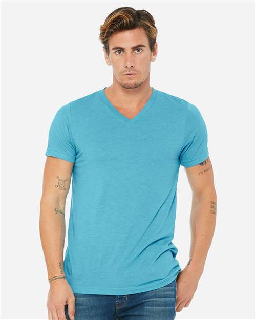 Unisex Triblend V-Neck Tee - L