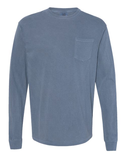 Garment-Dyed Heavyweight Long Sleeve Pocket T-Shirt - L