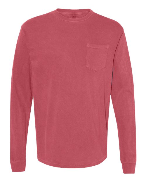Garment-Dyed Heavyweight Long Sleeve Pocket T-Shirt - L