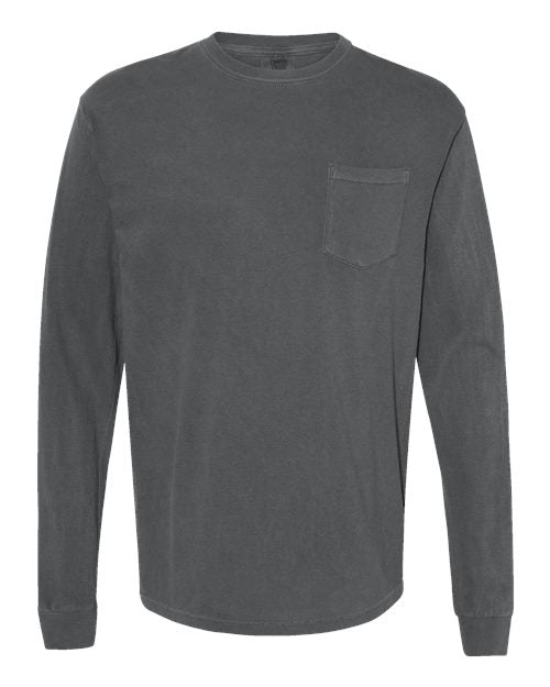 Garment-Dyed Heavyweight Long Sleeve Pocket T-Shirt - L