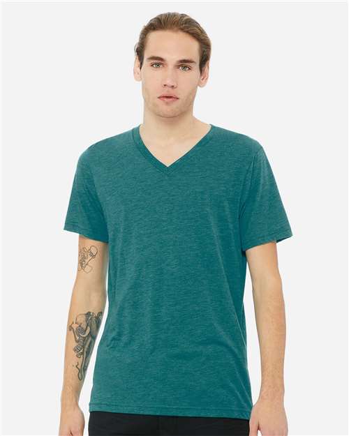 Unisex Triblend V-Neck Tee - L
