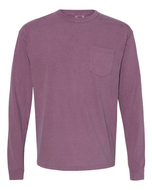 Garment-Dyed Heavyweight Long Sleeve Pocket T-Shirt - L