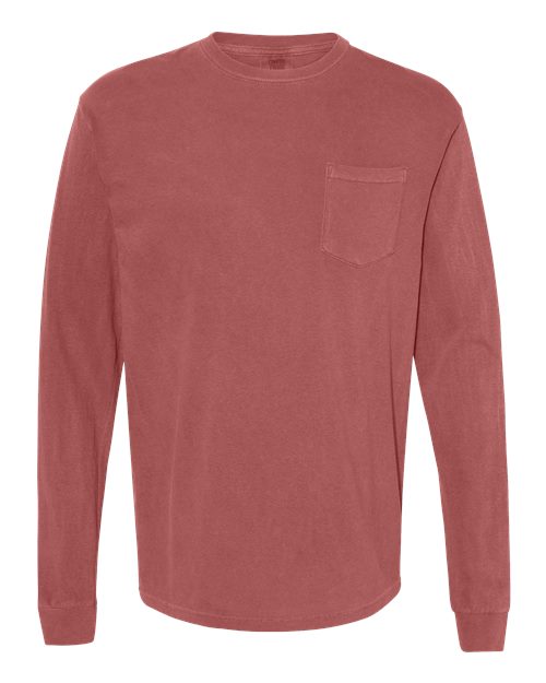 Garment-Dyed Heavyweight Long Sleeve Pocket T-Shirt - L