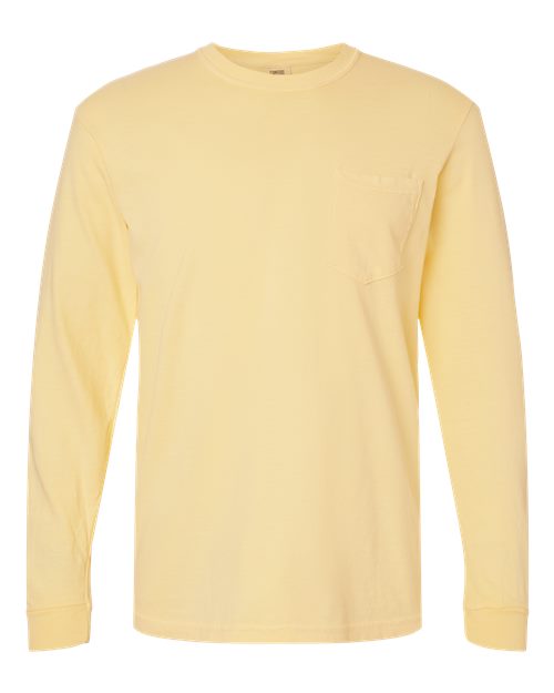 Garment-Dyed Heavyweight Long Sleeve Pocket T-Shirt - L