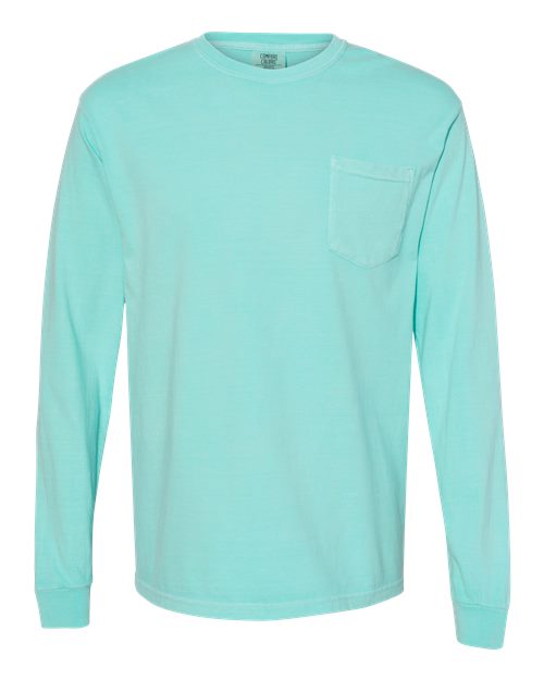 Garment-Dyed Heavyweight Long Sleeve Pocket T-Shirt - L
