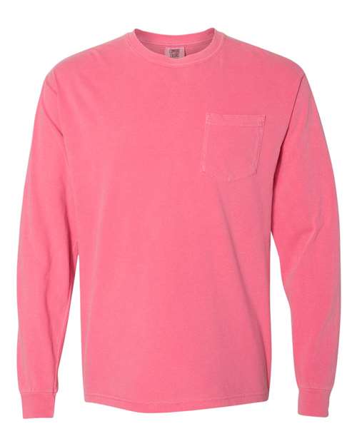 Garment-Dyed Heavyweight Long Sleeve Pocket T-Shirt - L