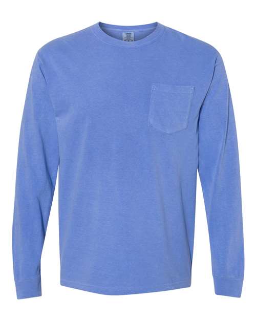 Garment-Dyed Heavyweight Long Sleeve Pocket T-Shirt - L