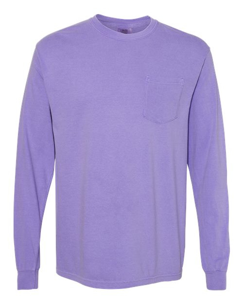Garment-Dyed Heavyweight Long Sleeve Pocket T-Shirt - L