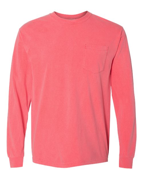 Garment-Dyed Heavyweight Long Sleeve Pocket T-Shirt - L