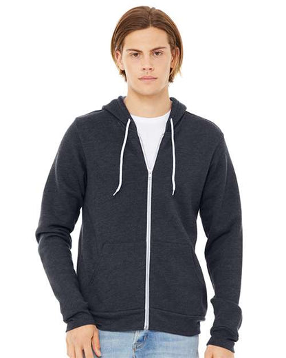 Unisex Sponge Fleece Full-Zip Hoodie Sweatshirt 3739