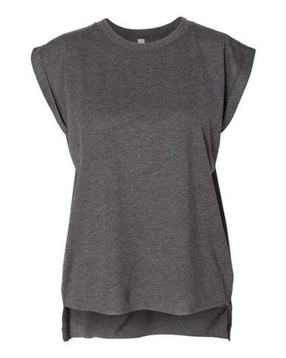 Womenâ€™s Flowy Rolled Cuffs Muscle Tee