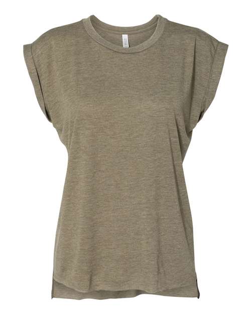 Womenâ€™s Flowy Rolled Cuffs Muscle Tee