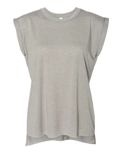 Womenâ€™s Flowy Rolled Cuffs Muscle Tee