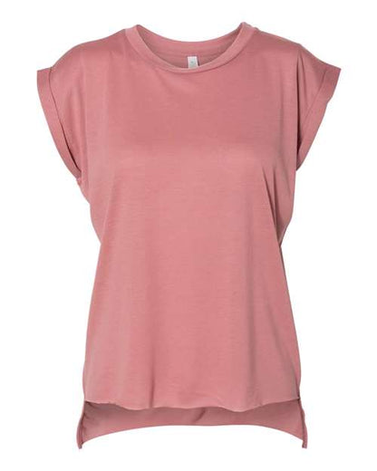 Womenâ€™s Flowy Rolled Cuffs Muscle Tee