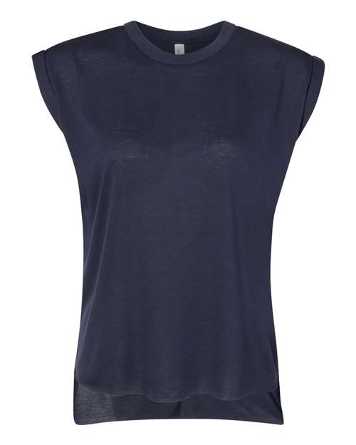 Womenâ€™s Flowy Rolled Cuffs Muscle Tee