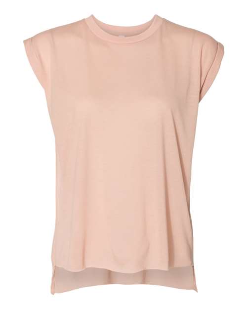 Womenâ€™s Flowy Rolled Cuffs Muscle Tee