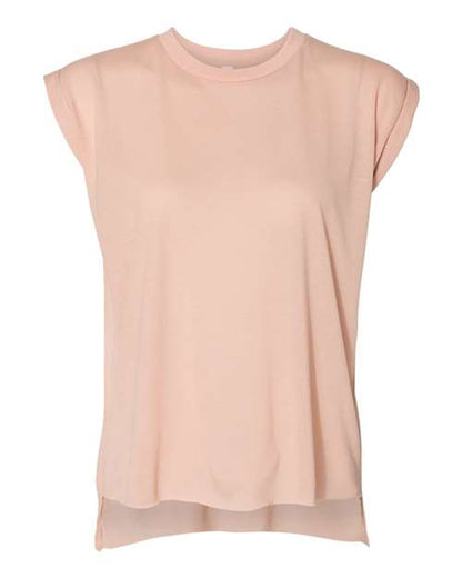 Womenâ€™s Flowy Rolled Cuffs Muscle Tee