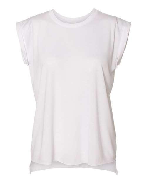 Womenâ€™s Flowy Rolled Cuffs Muscle Tee