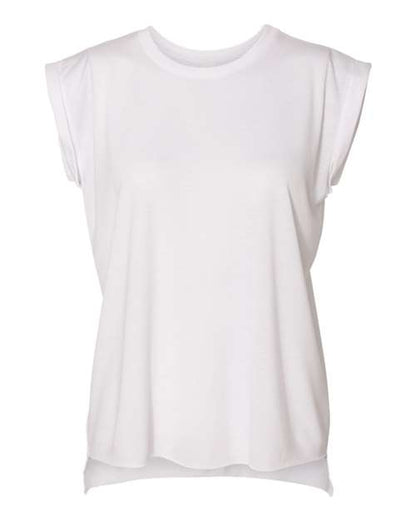 Womenâ€™s Flowy Rolled Cuffs Muscle Tee