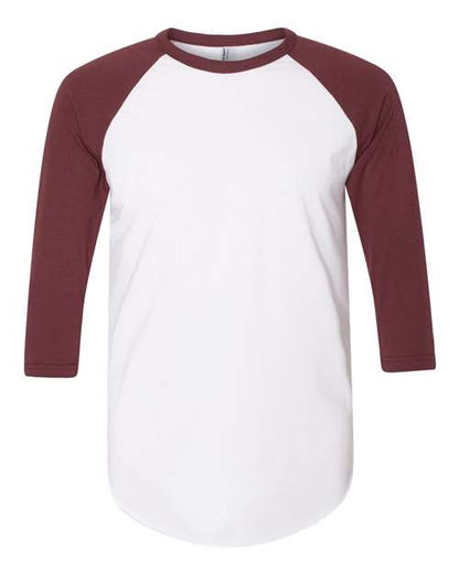 Unisex 50/50 Raglan Three-Quarter Sleeve Tee