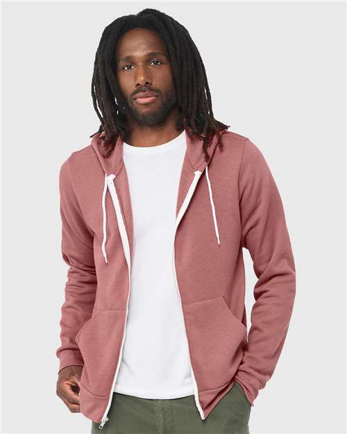 Unisex Sponge Fleece Full-Zip Hoodie Sweatshirt - XS