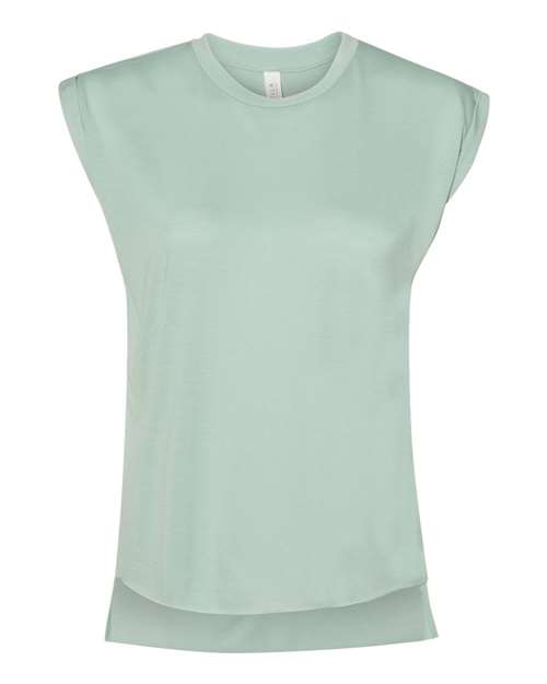 Womenâ€™s Flowy Rolled Cuffs Muscle Tee