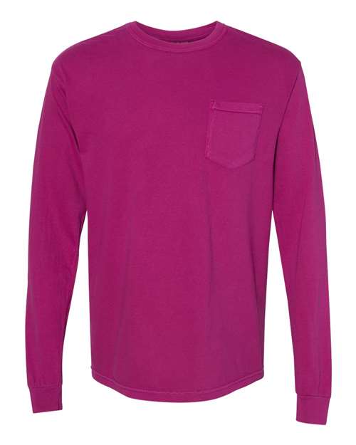 Garment-Dyed Heavyweight Long Sleeve Pocket T-Shirt - L