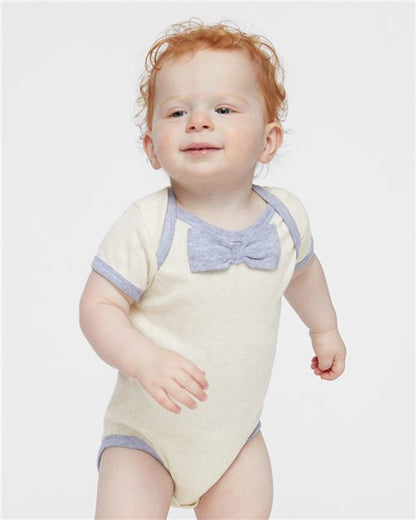 Infant Baby Rib Bow Tie Bodysuit 4407