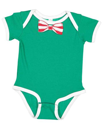 Infant Baby Rib Bow Tie Bodysuit 4407