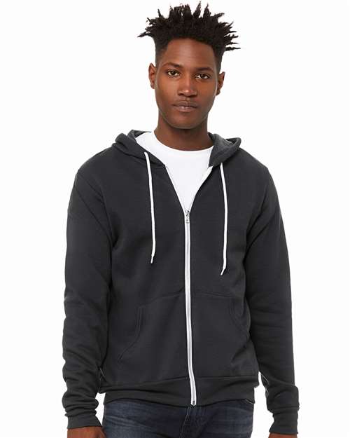 Unisex Sponge Fleece Full-Zip Hoodie Sweatshirt 3739